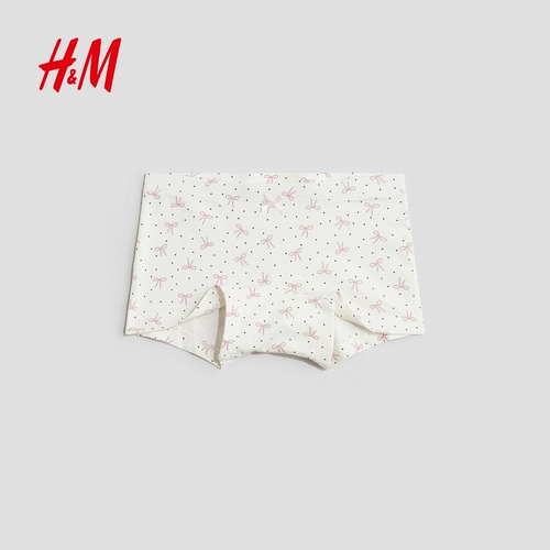 HM童装内裤女童棉质舒适松紧腰蝴蝶结平角四角裤5条装0688916