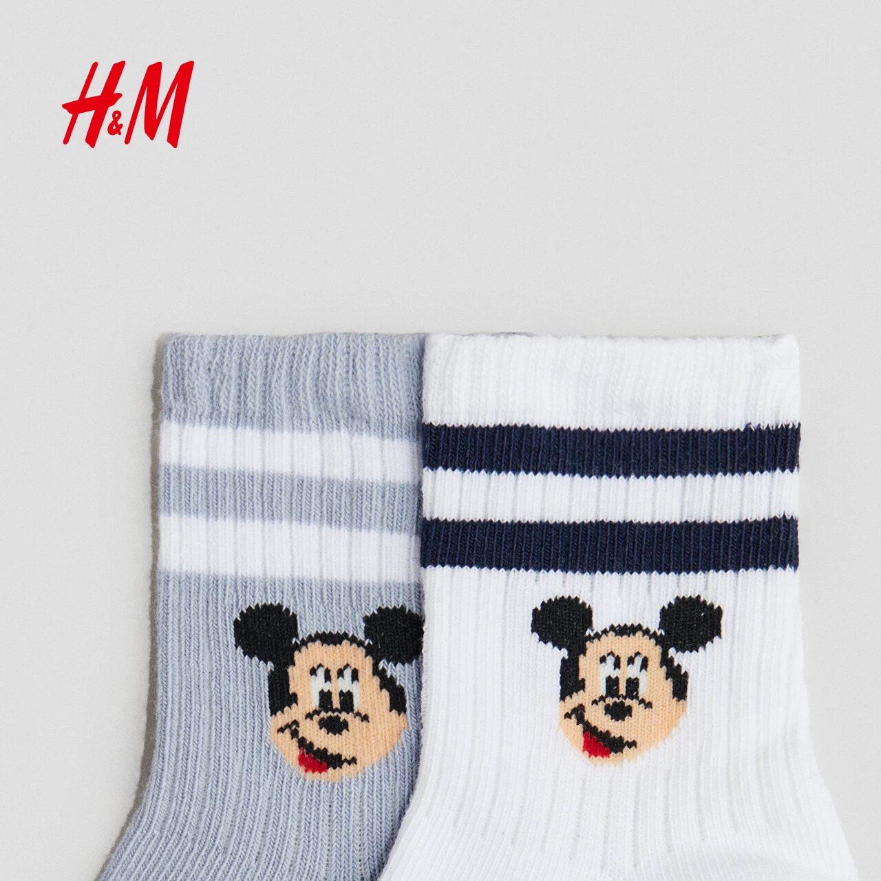[Disney Серия] Детская одежда HM носки для малышей мальчиков и девочек 2 пары носки Микки и Минни добавленные жаккардовые 1290734