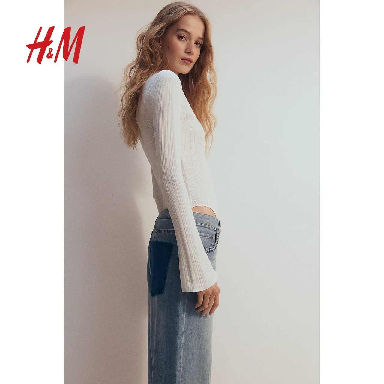 HM bell sleeve mesh bodysuit 1291849
