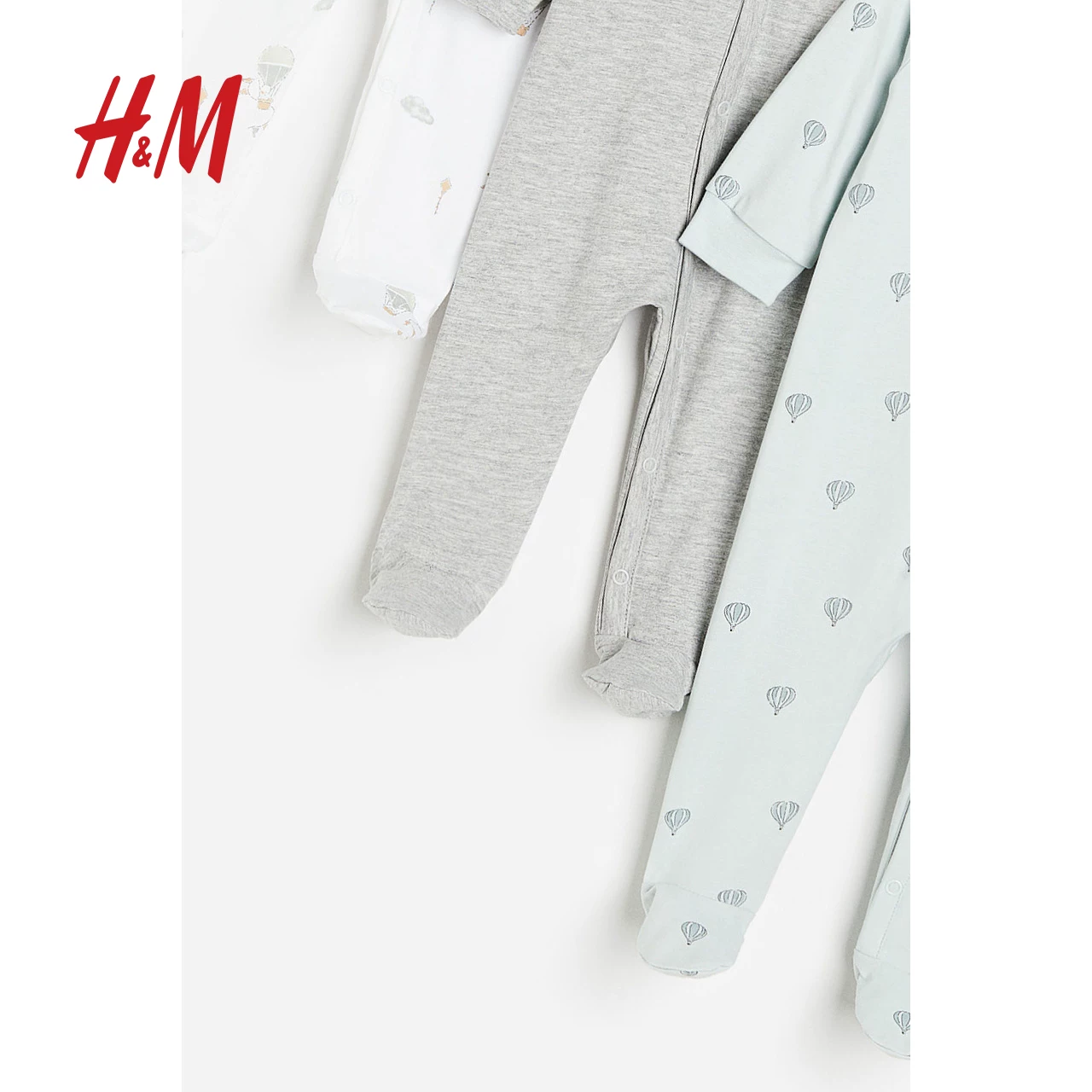 Детская одежда HM, домашняя одежда для мальчиков и девочек, комплект из 3 предметов, летний костюм, хлопковый комбинезон-пижама 1170979