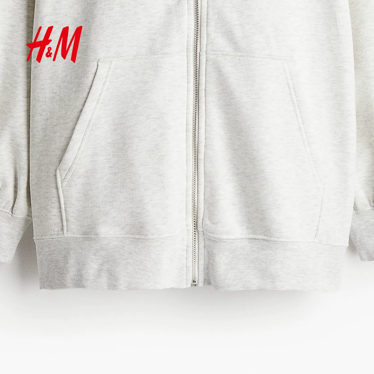 Хлопковая толстовка женская HM с футболкой oversize внутри мягкая подкладка с капюшоном 1234775
