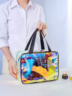 Travel toiletry bag Transparent bath bath makeup bag Female portable men's large capacity waterproof storage laser toiletry bag