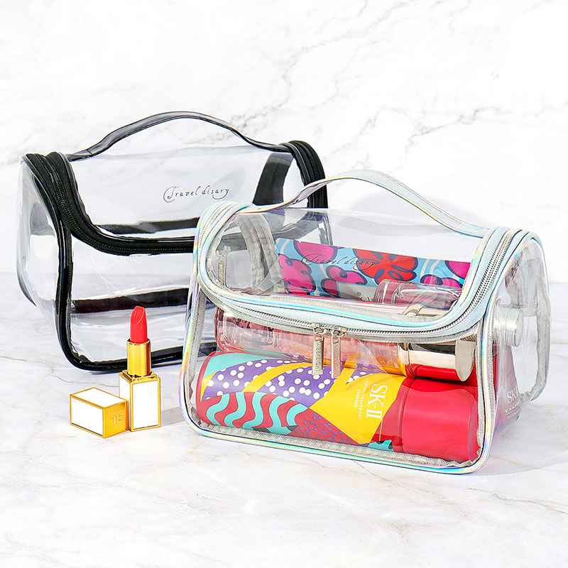 Transparent cosmetic bag female net red ins style super hot portable travel large capacity simple cosmetic waterproof wash bag