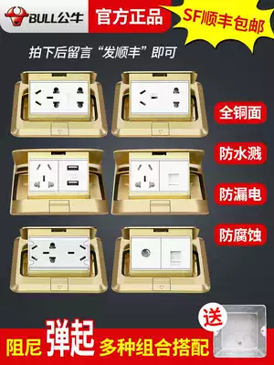 Bull ground socket All copper waterproof damping five-hole network ground floor Invisible hidden household ground socket