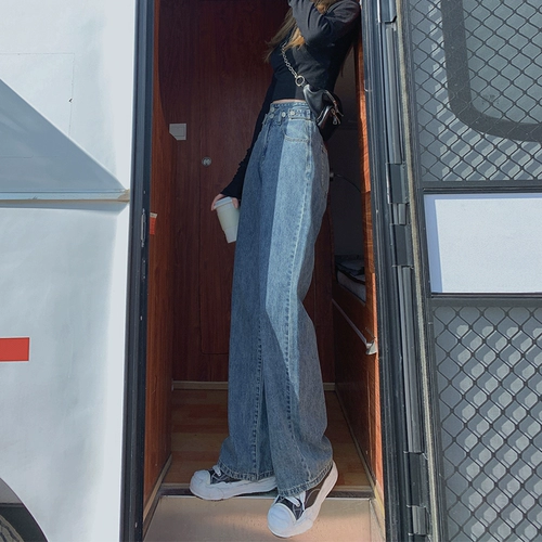 Осенние джинсы, демисезонные приталенные штаны, коллекция 2022, по фигуре, подходит для подростков, свободный прямой крой