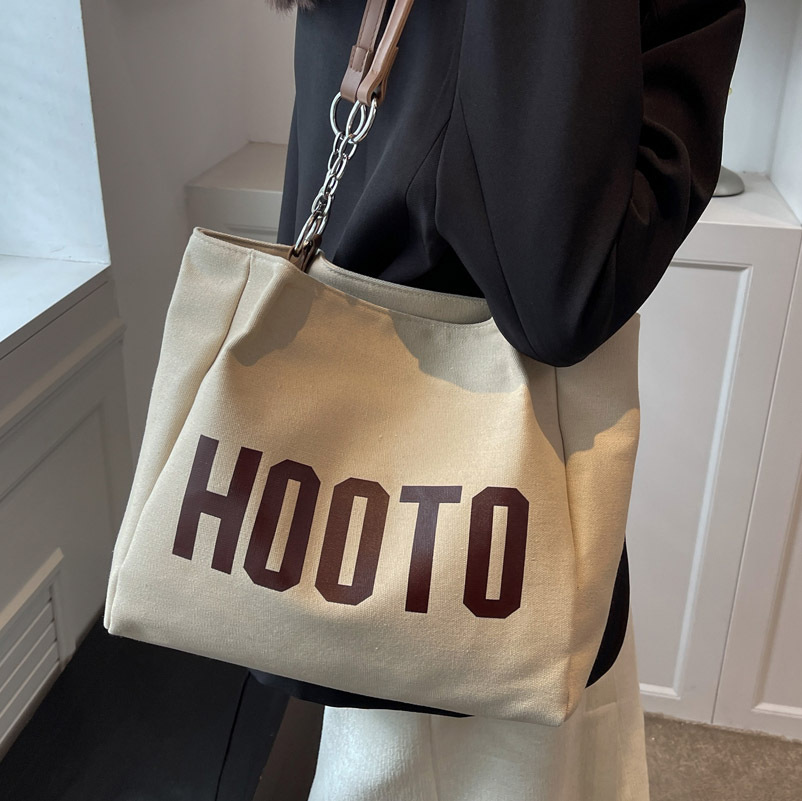 ITCFASHONK~ new women's bag large-capacity tote bag college students commuting canvas bag all-match single shoulder bag tide