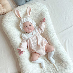 Full-Month Baby Clothes, Spring and Autumn Wear, Pure Cotton, Cute and Adorable Romper, Three to Four-Month-Old Baby Girl Onesie