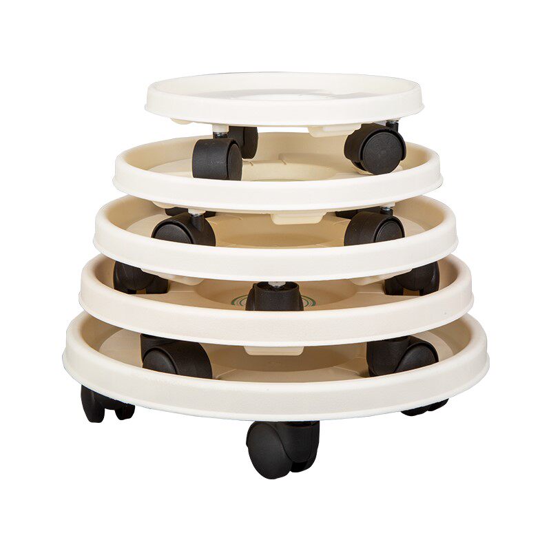 Mei white Wheel Mobile chassis Round Base Round Basin Roll Basin Roll Strap Roll Water Pallet