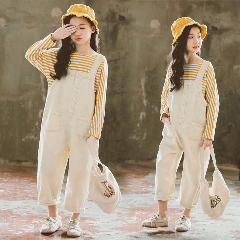 Girls Spring Package 2020 new childhood wear belt belt children's net red two pieces of spring