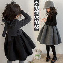 Girls Dress 2022 Fall - dress New Han Edition of the autumn - winter skirt of the childrens Yang Gas Princess Winter Dress