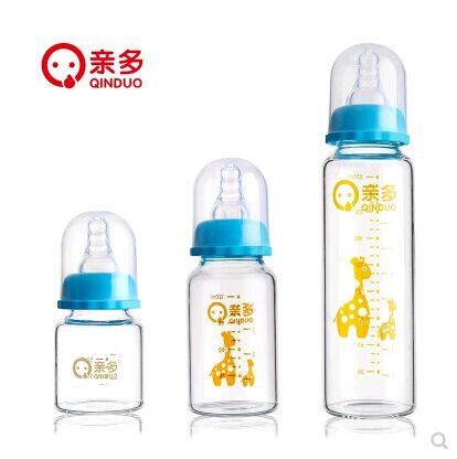 Dear many newborn baby glass feeding bottle standard caliber anti-fall anti-flatulence spit milk QD1200