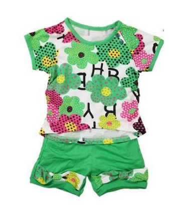 Special summer new summer clothes short-sleeved baby suit can open the crotch two-piece 7126