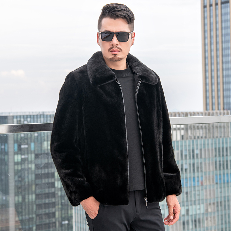 Mo Nawei imported American mink Baojia Meiben sable coat men's whole mink lapel mink fur coat mink fur