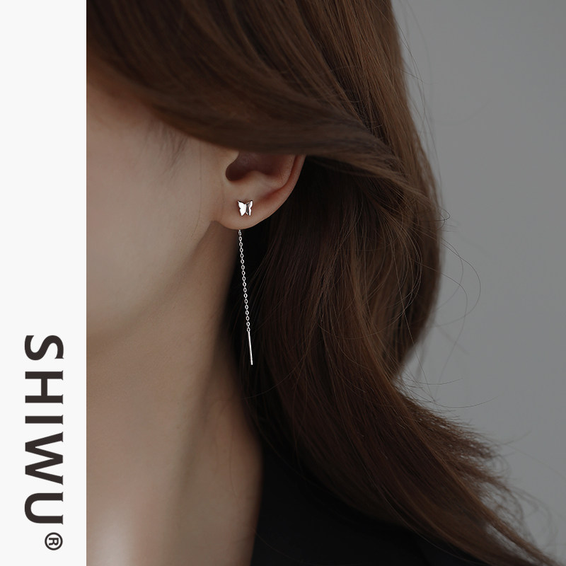 Accessories Silver Accessories Butterfly Ear Necklace Women Pure Silver Superior Temperament Ear Necklace Ins Wind Earrings 2021 New Tide