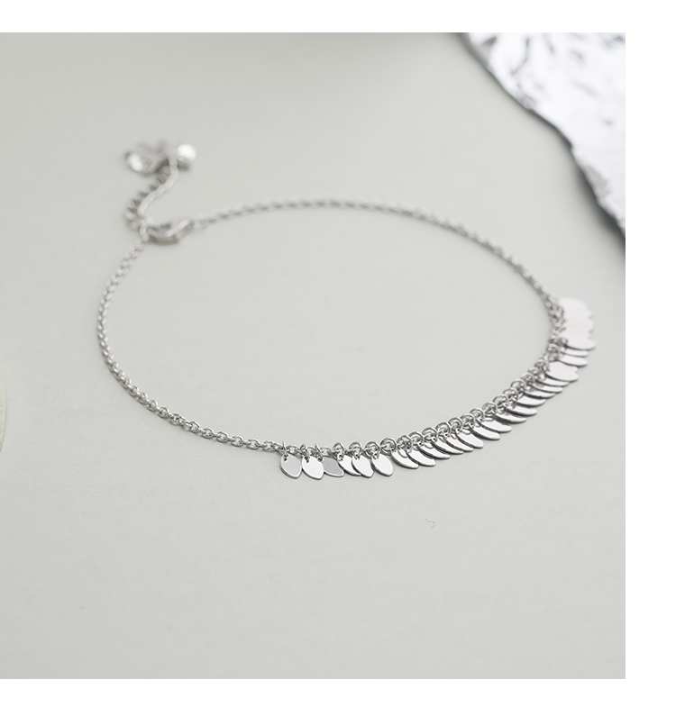 [Khai sáng] 925 sterling bạc thông minh lá vòng chân nữ đơn giản sterling bạc thiết kế thích hợp mắt cá chân trẻ em gợi cảm - Vòng chân lắc chân vàng