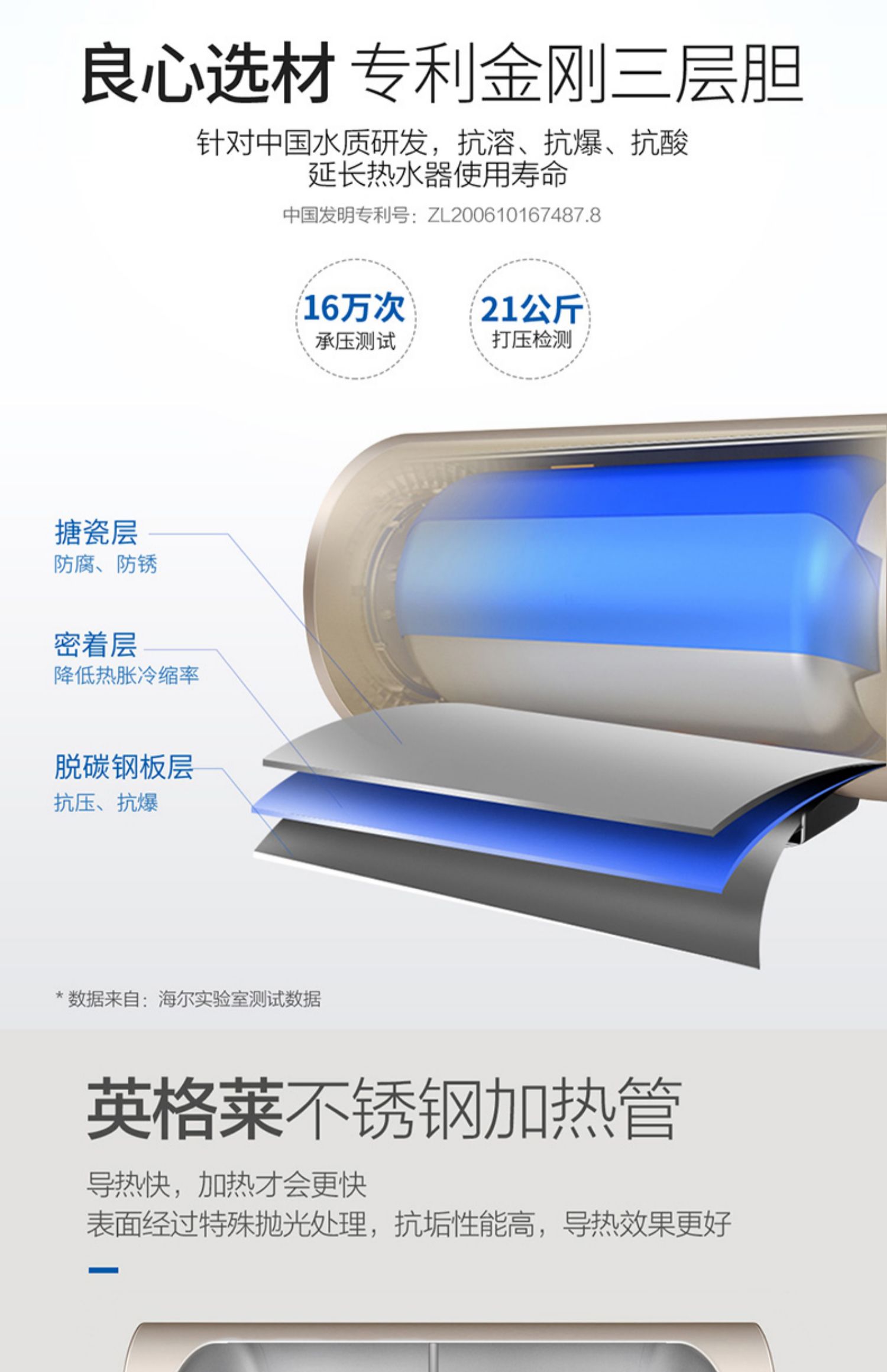cây nước nóng lạnh alaska Máy nước nóng điện Haier 60 lít lưu trữ nhiệt độ hộ gia đình nhiệt độ nước tắm cửa hàng chính thức EC6003-MT3 (U1) - Máy đun nước ariston 15l