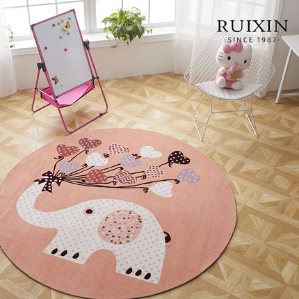 瑞鑫 儿童房卡通圆形极速体育网址_jrs篮球直播_jis低调看直播卧室满铺可爱 粉色少女心公主房间床边毯