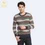 Áo len cashmere của nam giới Áo len dệt kim cashmere mới của nam giới Áo len dệt kim sọc màu - Áo len Cashmere áo len nam trung tuổi