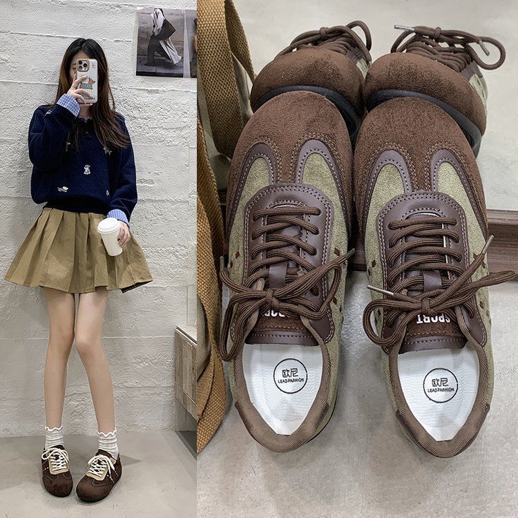 New Sports Casual Shoes, Breathable Lace-Up Flat-Soled German Training Shoes for Women, Comfortable and Lightweight Dopamine Women's Shoes New Sports Casual Shoes, Breathable Lace-Up Flat-Soled German Training Shoes for Women, Comfortable and Lightweight Dopamine Women's Shoes