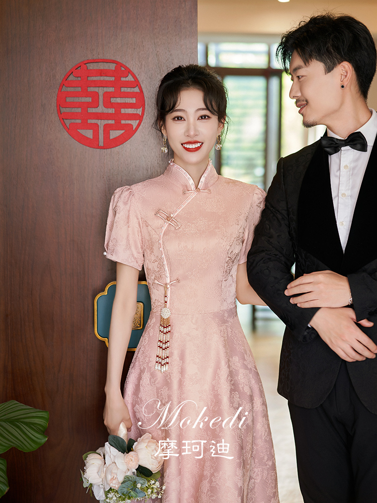 Fuchsia cheongsam, evening dress, summer wedding dress, Chinese style Fuchsia cheongsam, evening dress, summer wedding dress, Chinese style