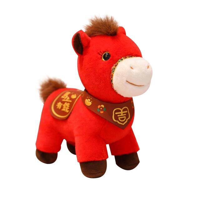 2026 Year of the Horse Mascot: Get Rich Instantly Plush Toy, Golden Mink Blessing Horse Stuffed Doll, New Year Little Horse