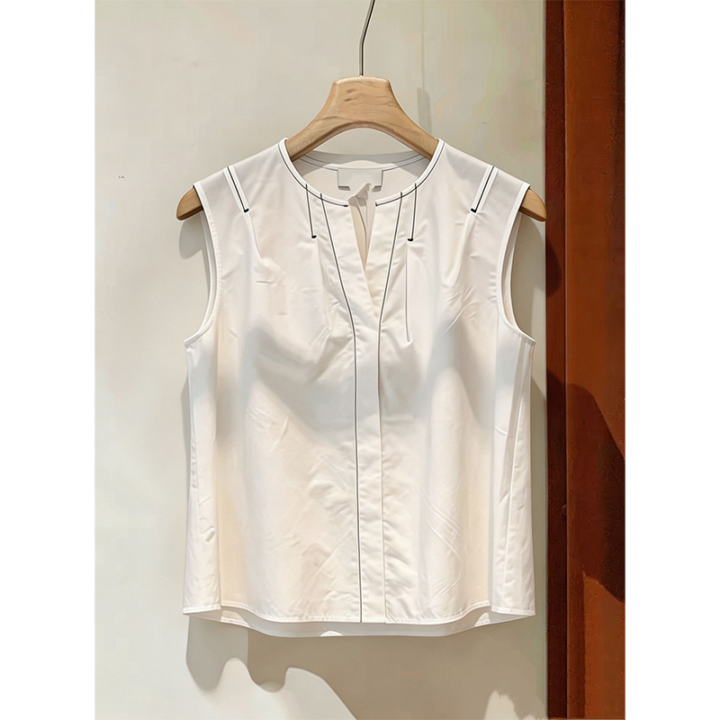 Same Style as the Store~ C*S Women's Casual Sleeveless Shirt, White, Summer 2026, 1334817001 Same Style as the Store~ C*S Women's Casual Sleeveless Shirt, White, Summer 2026, 1334817001