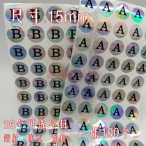 26 English letters stickers A-Z Color waterproof adhesive self-adhesive self-adhesive round label tag 100