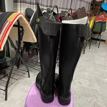 Cowhide equestrian boots British style obstacle boots womens competitive competition training riding shoes mens riding equipment