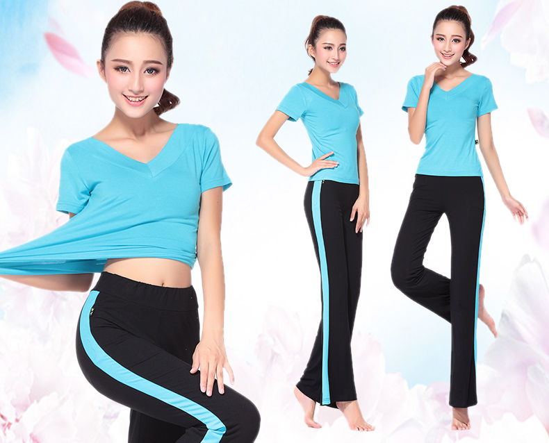 Đích thực mùa thu và mùa đông tay áo ngắn khiêu vũ nhiều hơn thể dục nhịp điệu thể dục dụng cụ thực hành phương thức V áo sơ mi vuông bộ khiêu vũ giày nhảy dance