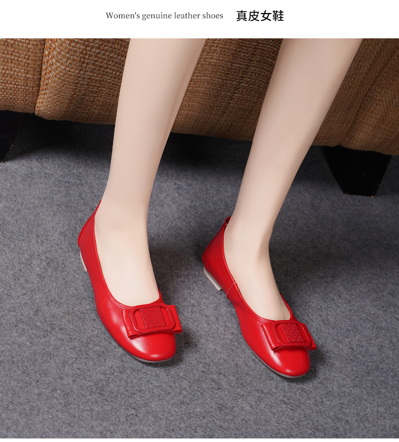 C8427 1520K GIÀY DA NỮ JIARELA MŨI TRÒN ĐẾ MỀM MÙA HÈ GIÀY DÉP NỮ DA BÒ G04 SẢN PHẨM MỚI