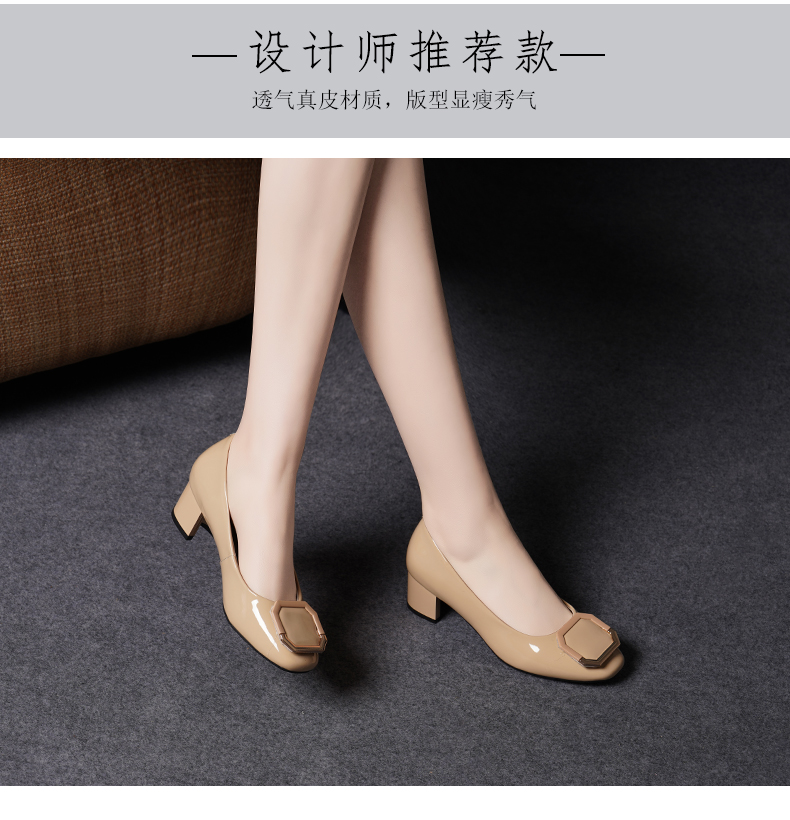 C8343 1520K GIÀY DA NỮ JIARELA GÓT VUÔNG MÙA HÈ GIÀY DÉP NỮ DA BÒ G04 SẢN PHẨM MỚI