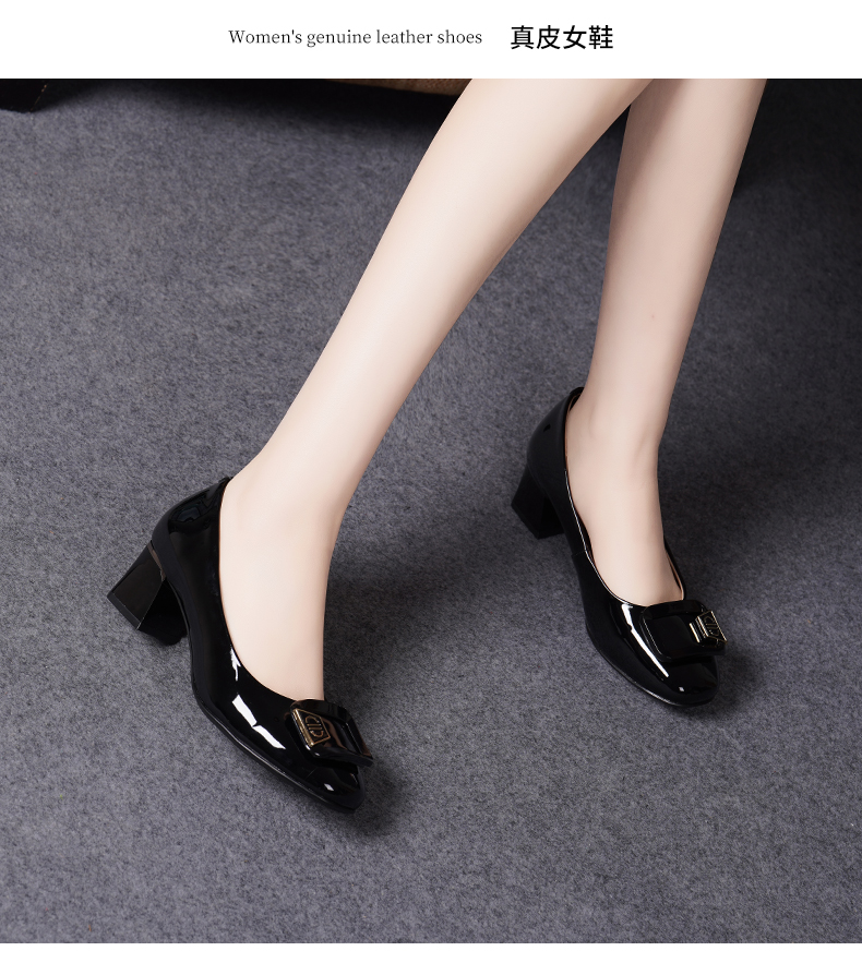 C8456 1520K GIÀY CAO GÓT NỮ JIARELA MŨI TRÒN GÓT VUÔNG MÙA HÈ GIÀY DÉP NỮ DA BÒ G04 SẢN PHẨM MỚI