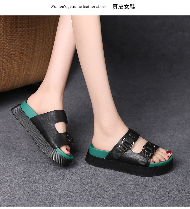 C8391 1620K GIÀY DÉP LÊ NỮ JIARELA ĐẾ MỀM MÙA HÈ ĐẾ CAO GIÀY DÉP NỮ DA BÒ G05 SẢN PHẨM MỚI