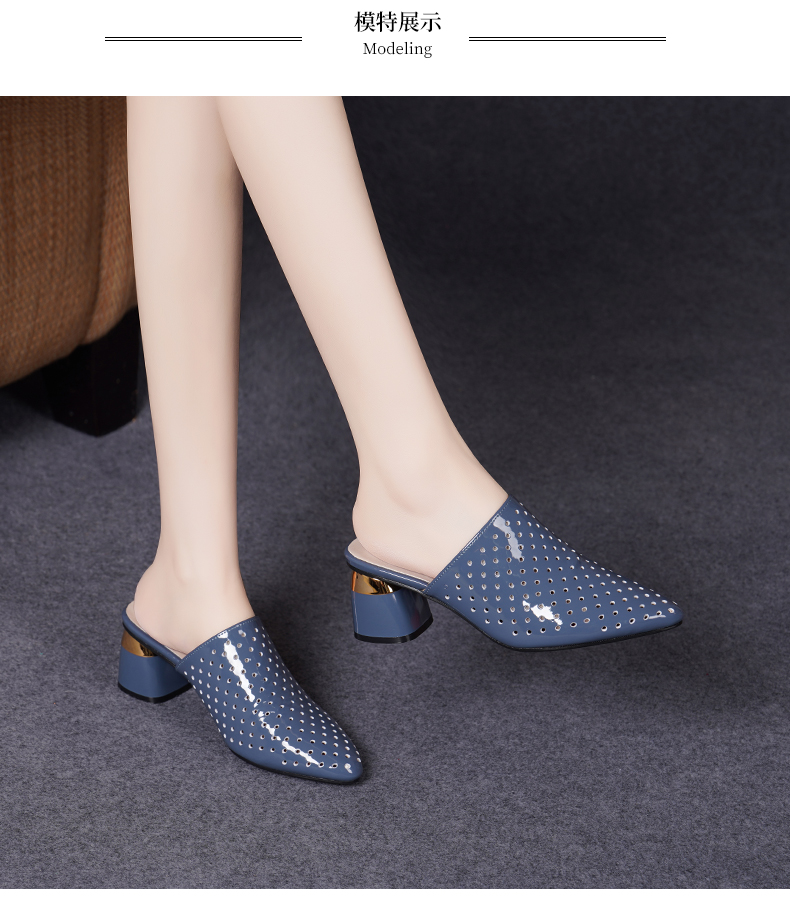 C8325 1620K GIÀY CAO GÓT NỮ JIARELA MŨI NHỌN MÙA HÈ GIÀY DÉP NỮ DA BÒ G05 SẢN PHẨM MỚI