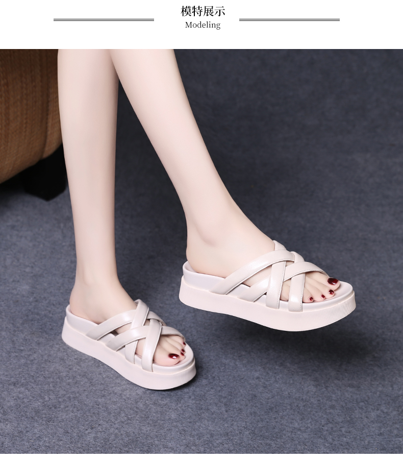 C8326 1620K GIÀY DÉP SANDAL NỮ JIARELA ĐẾ MỀM MÙA HÈ ĐẾ CAO GIÀY DÉP NỮ DA BÒ G05 SẢN PHẨM MỚI