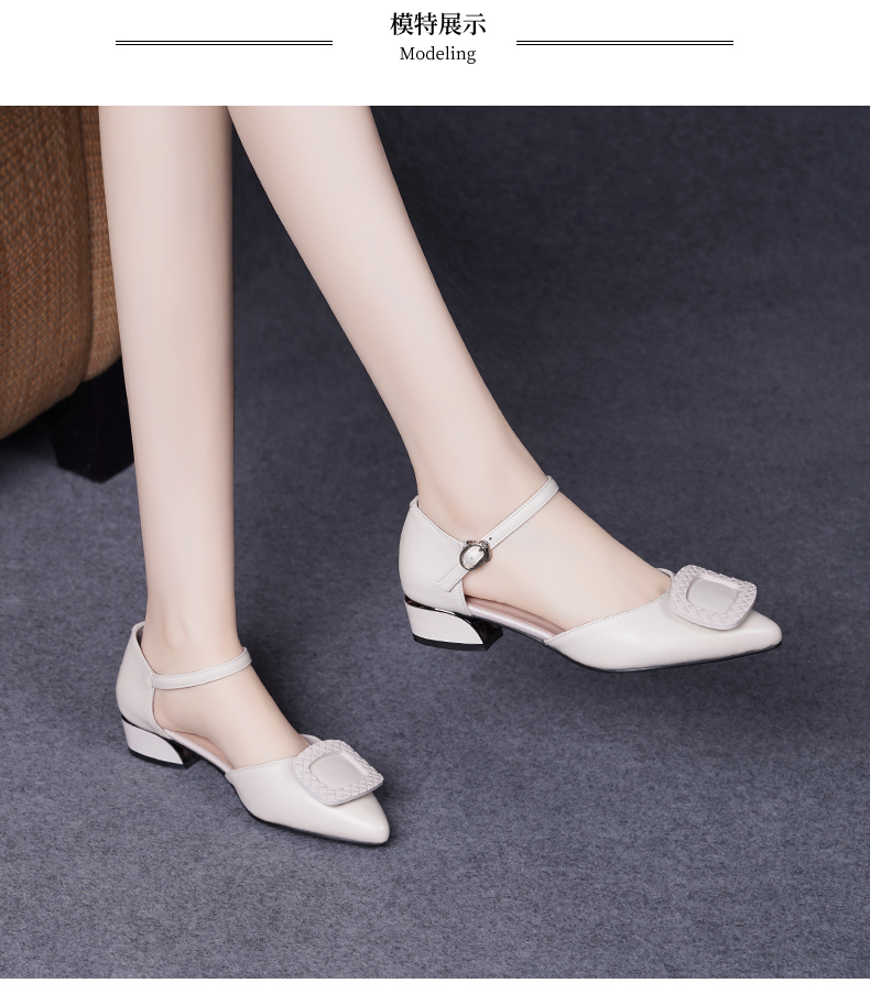 C8324 1520K GIÀY DÉP SANDAL NỮ JIARELA MŨI NHỌN ĐẾ MỀM MÙA HÈ GIÀY DÉP NỮ DA BÒ G04 SẢN PHẨM MỚI