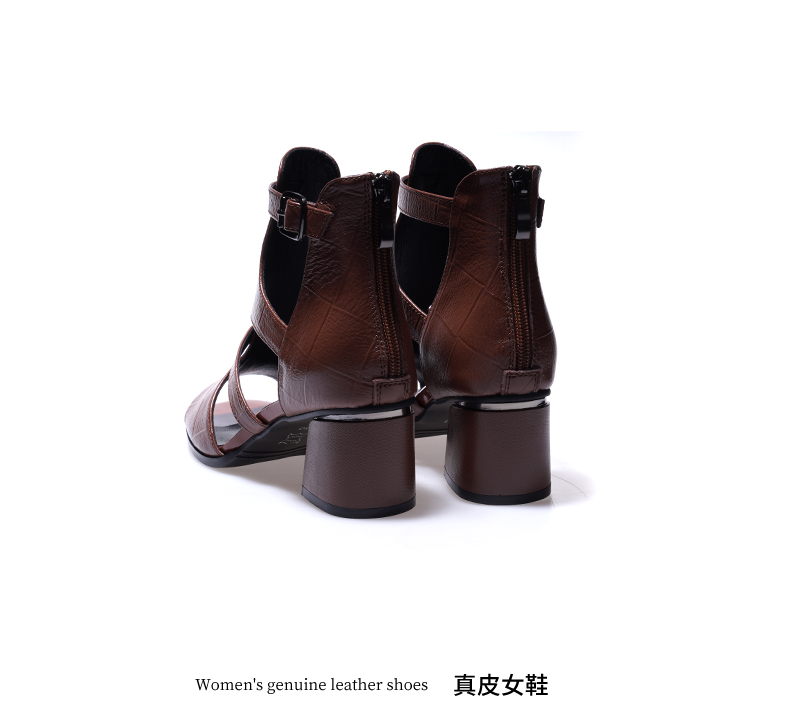 C8334 2290K GIÀY BOOT CỔ THẤP NỮ JIARELA GÓT VUÔNG MÙA HÈ MIỆNG CÁ GIÀY DÉP NỮ DA BÒ G05 SẢN PHẨM MỚI