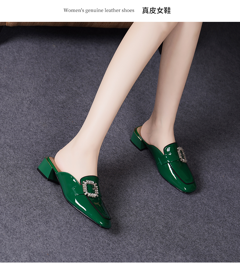 C8297 1620K GIÀY DÉP SANDAL NỮ JIARELA GẮN ĐÁ GÓT VUÔNG MÙA HÈ GIÀY DÉP NỮ DA BÒ G05 SẢN PHẨM MỚI