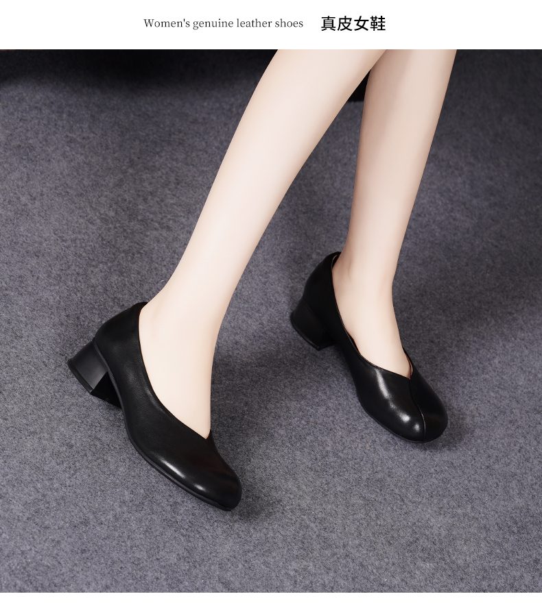 C8305 1620K GIÀY DA NỮ JIARELA MŨI TRÒN GÓT VUÔNG MÙA HÈ GIÀY DÉP NỮ DA BÒ G05 SẢN PHẨM MỚI