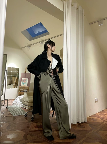 Осенний костюм, комплект, модные штаны, изысканный стиль, свободный крой, популярно в интернете, 2021 года