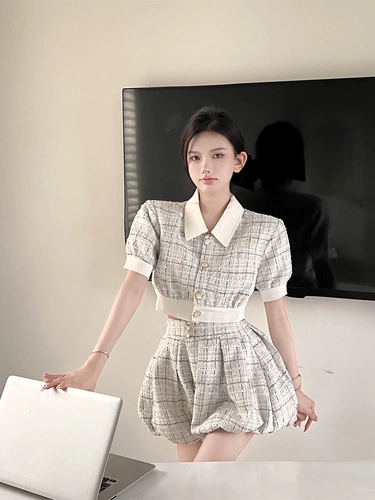 Плетеный костюм, юбка, летние штаны, платье, в стиле Шанель, французский стиль