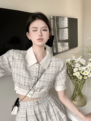 Плетеный костюм, юбка, летние штаны, платье, в стиле Шанель, французский стиль