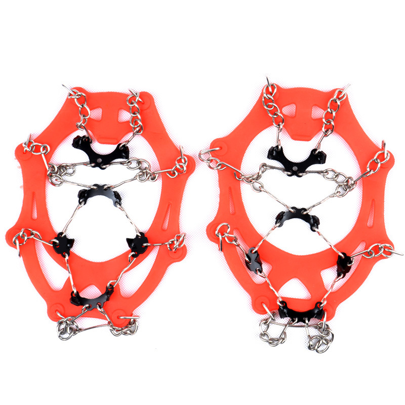 8 Teeth Outdoor Ice Claw Stainless Steel Snow Ground Non-slip Shoe Cover Snow Claw Professional Equipped Ice Grip Mountaineering Shoe Nail Chain