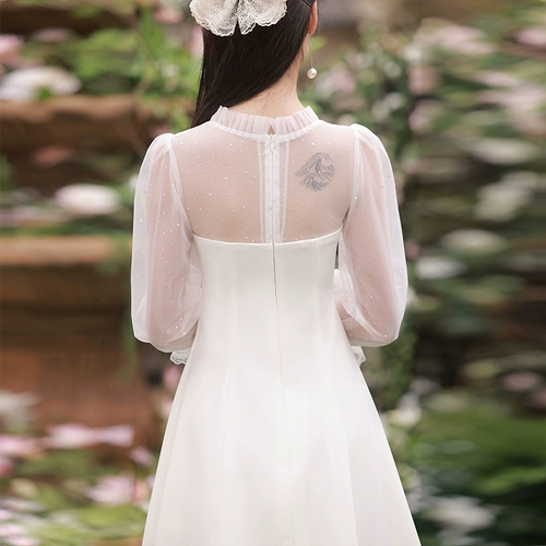 Белое элитное короткое вечернее платье, подходит для подростков