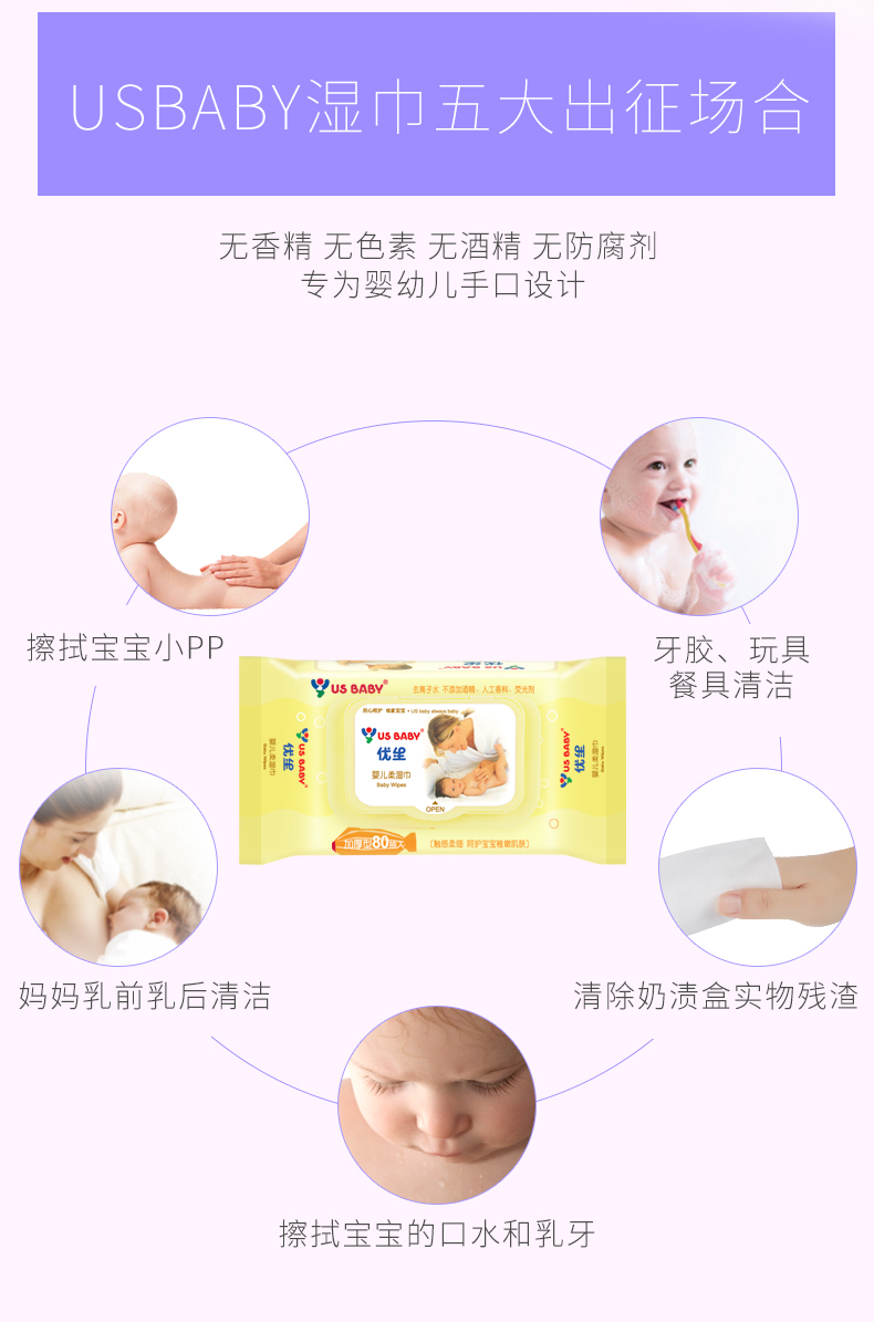 Khăn lau trẻ sơ sinh Yousheng mềm lau tay cho bé đặc biệt Khăn lau sơ sinh Khăn lau mông 80 * 9 gói có nắp - Khăn ướt khăn giấy khô cho trẻ sơ sinh