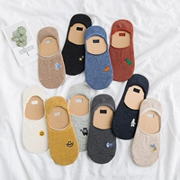 Tất vớ cotton nông vớ vớ vô hình vớ nữ vớ Hàn Quốc dễ thương tất nữ mùa xuân và mùa hè mỏng vớ nữ Nhật Bản - Bít tất nữ vớ da
