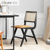  InYard Yi oxygen] Quicksand chair Classic design woven rattan dining chair Middle-aged solid wood Nordic office chair combination