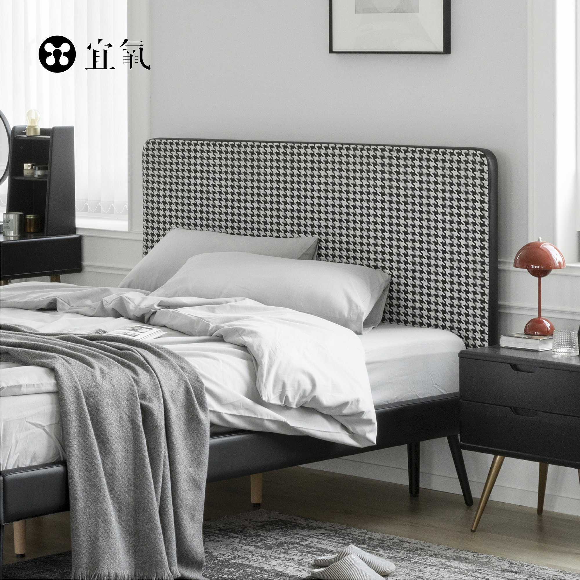 Yoxygen Wales Bed Nordic Light Luxury Master Bed Bed Nordic Limited Red Net in Wedding Bed