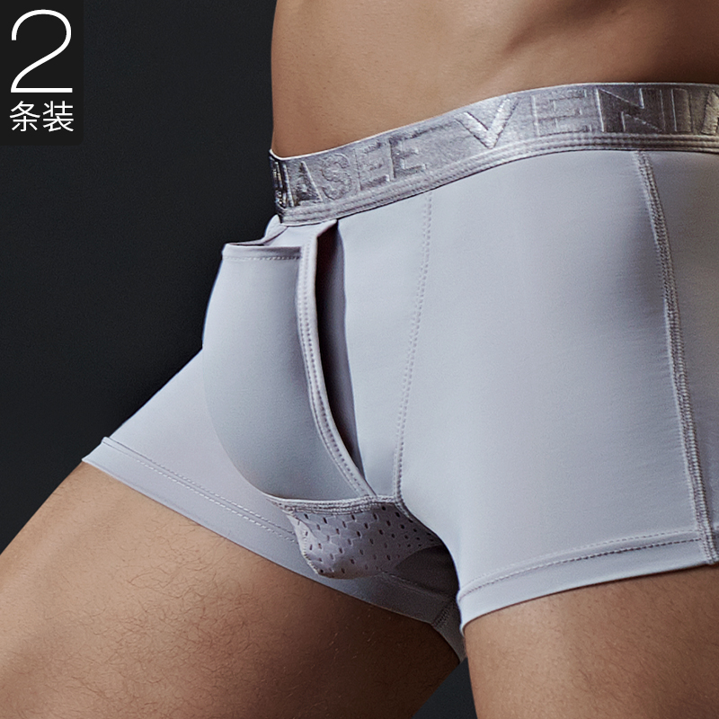 Crowdlife Playboy Briefs Male Fine Sovein Testosterone Testosterone Belt Gun Bomb Breathable Separation Four-corner Pants Physiological Pants Underpants Summer