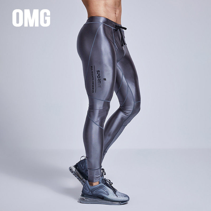 OMG Tide Card Future Tech Compression Liquid High Elasticity Sports Fitness Tight Pants Men's Gym Training Beat